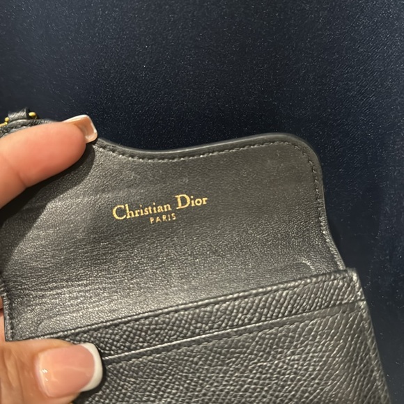 🖤Dior Saddle Bloom Card Holder Black Goatskin - Picture 10 of 17
